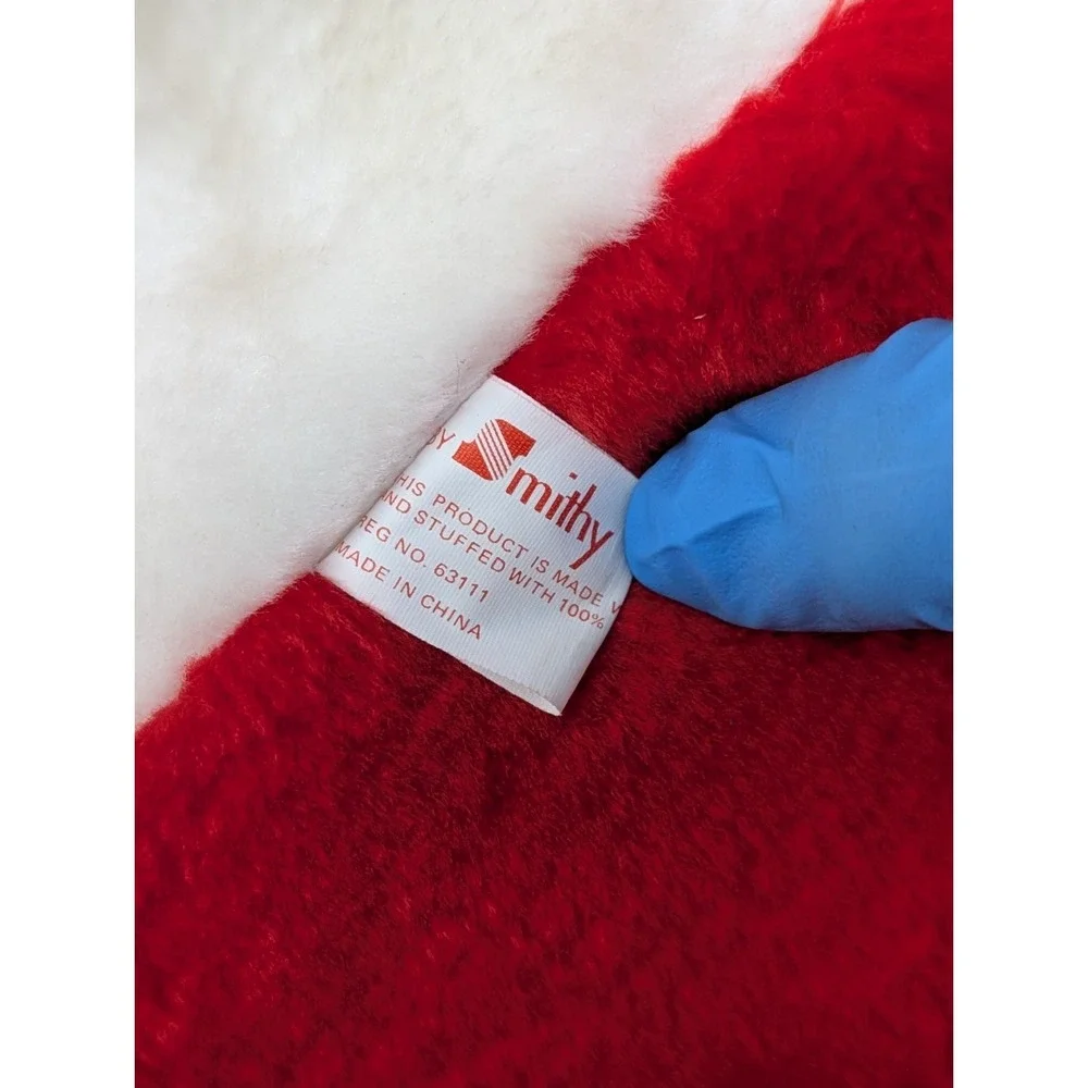 Vintage‎ Jasco Christmas Stocking 3D Plush Bear with Santa Hat Smithy
